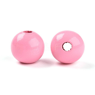 Painted Natural Wood Beads WOOD-A018-16mm-13-1