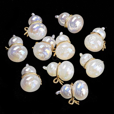 Acrylic Imitation Shell Beads OACR-P023-01G-1