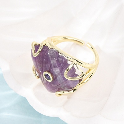 Natural Amethyst Cuff Rings GG-CBA5FCC-04G-09-1