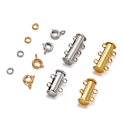 Brass Magnetic Slide Lock Clasps KK-TA0007-17-1