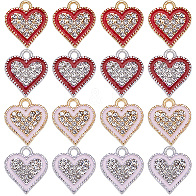 40Pcs 4 Style Alloy Enamel Pendants FIND-SC0007-58-1