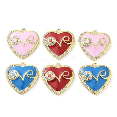 Brass Micro Pave Clear Cubic Zirconia Pendants KK-F871-12G-1