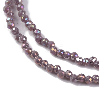 Transparent Electroplate Glass Beads Strands EGLA-H107-01A-B05-1