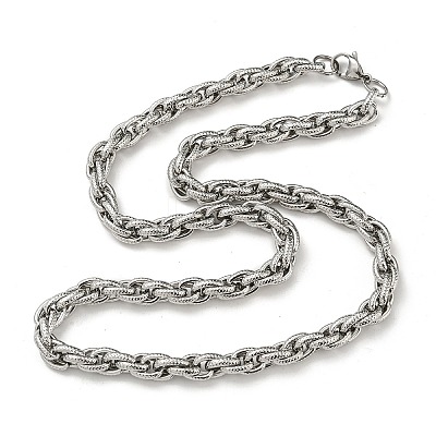Non-Tarnish 201 Stainless Steel Rope Chain Necklace STAS-Z056-04P-1