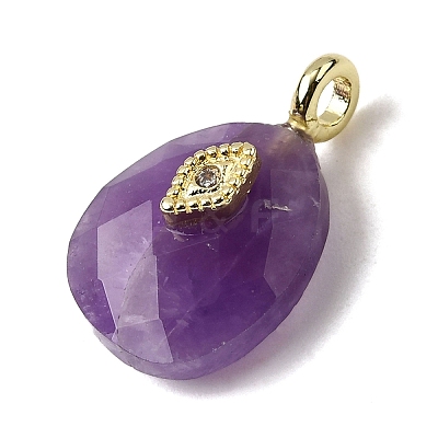 Natural Amethyst Pendants G-Z090-01G-02-1