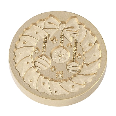 Christmas Series Wax Seal Brass Stamp Head LS-AJEW-M037-01G-29-1