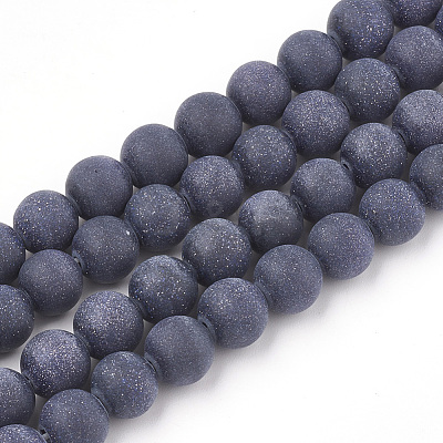 Synthetic Blue Goldstone Beads Strands G-T106-007A-1