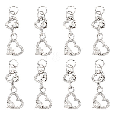 15Pcs Alloy Glass Heart Pendants PALLOY-TAC0254-02-1