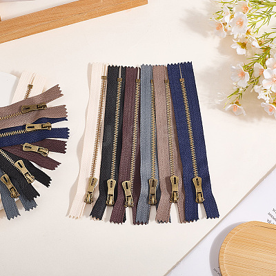 12Pcs 6 Colors Nylon Zipper Fastener FIND-GF0008-20A-1