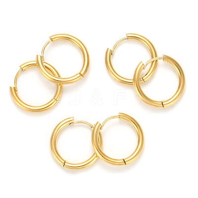 Ion Plating(IP) 304 Stainless Steel Huggie Hoop Earrings EJEW-O087-06H-G-1