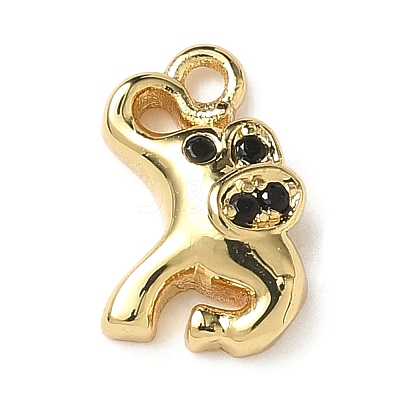 Brass Micro Pave Cubic Zirconia Charms KK-I276-42G-1
