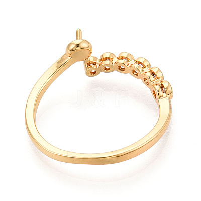 Brass Micro Pave Cubic Zirconia Cup Peg Ring Settings LS-KK-N274-14G-1