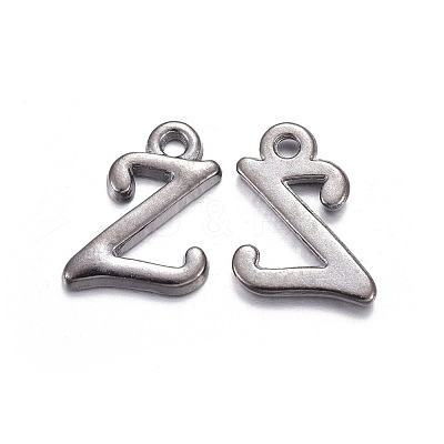 Gunmetal Plated Alloy Letter Pendants PALLOY-J718-01B-Z-1