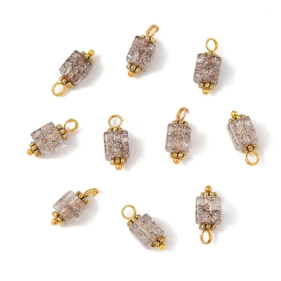 10Pcs Crackle Glass Pendants PALLOY-YW00067-08-1