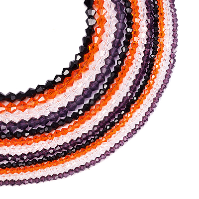 12 Strands 12 Style Halloween Theme Transparent Glass Beads Strands GLAA-TA0001-42-1