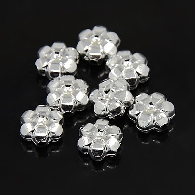 Plating Plastic Acrylic Flower Spacer Beads LS-X-PACR-L004-05S-1