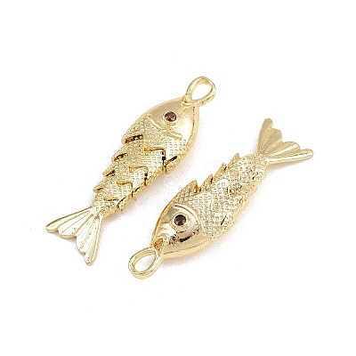 Brass Micro Pave Cubic Zirconia Pendants KK-A269-01B-G-1