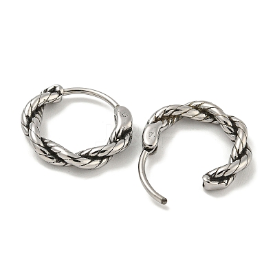 316 Surgical Stainless Steel Hoop Earrings EJEW-D096-19D-AS-1