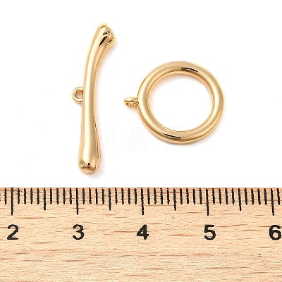 Brass Pave Clear Cubic Zirconia Toggle Clasps KK-M270-01G-1