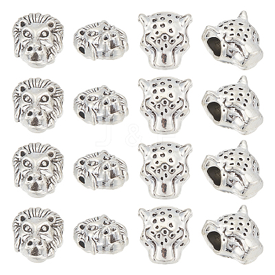 40Pcs 2 Styles Tibetan Style Alloy Beads FIND-ME0001-16-1