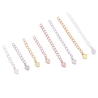 8 Pieces No Buckle Extension Chain Sterling Silver Extender Chains Necklace Bracelet Anklet Removable Chain Extenders Charms for DIY Jewelry Making Accessories JX629A-1