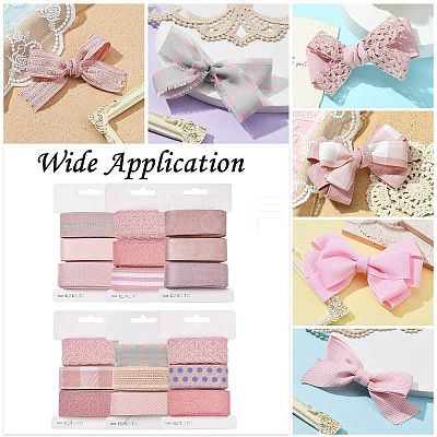 9 Yards 3 Styles Polyester Ribbon SRIB-A014-B04-1