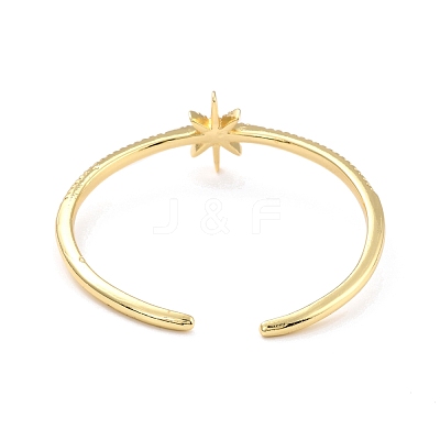 Star Cubic Zirconia Cuff Bangle BJEW-I298-11G-1