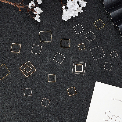 Square Brass Linking Rings KK-SC0001-76-1