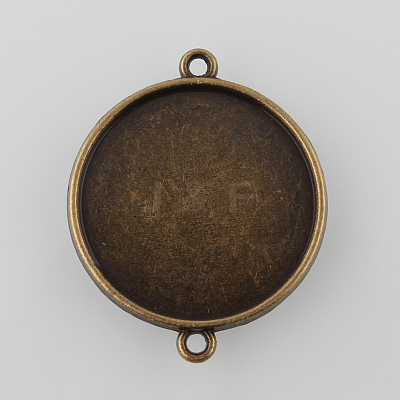 Antique Bronze Tibetan Style Alloy Cabochon Connector Settings X-TIBE-M022-01AB-NF-1