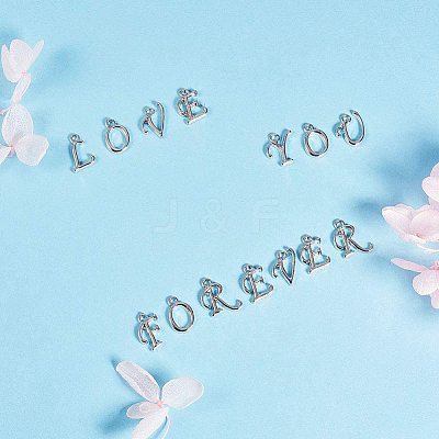 Alloy Letter Pendants PALLOY-NB0001-03-1