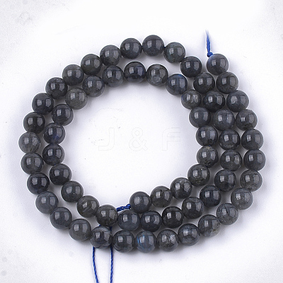 Natural Black Labradorite Beads Strands X-G-S333-6mm-021A-1