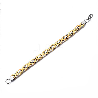 Non-Tarnish 201 Stainless Steel Byzantine Chain Bracelets BJEW-S057-88A-1