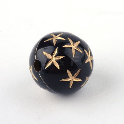 Round Plating Acrylic Beads X-PACR-Q102-197B-1