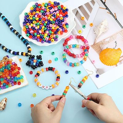 500Pcs Opaque Plastic Beads KY-SZ0001-44D-1
