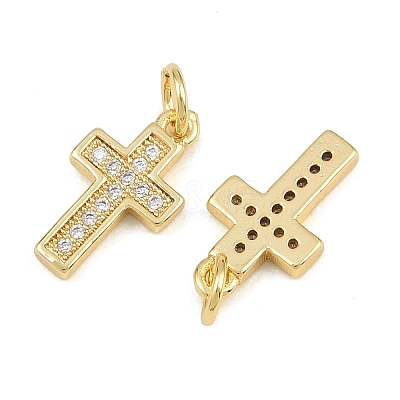 Brass Micro Pave Clear Cubic Zirconia Charms CU-CBADC6C-06G-03-1