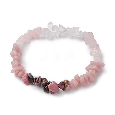 Gemstone Stretch Bracelet BJEW-JB11012-03-1