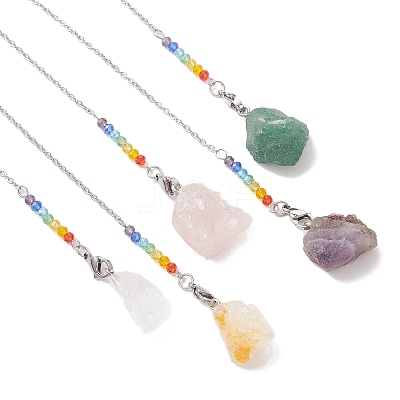 Raw Rough Natural Gemstone Dowsing Pendulums PALLOY-JF05237-1