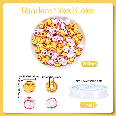 200Pcs Acrylic Beads OACR-PA0001-66A-1