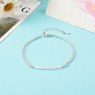 Natural Rose Quartz Beaded Bracelets BJEW-JB06384-09-1