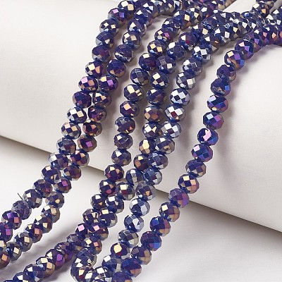 Electroplate Opaque Glass Beads Strands EGLA-A034-P4mm-T05-1