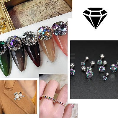5 Style Cubic Zirconia Pointed Back Cabochons ZIRC-PH0001-41-1