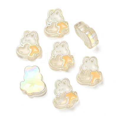 UV Plating Rainbow Iridescent Acrylic Enamel Beads OACR-G012-07C-1