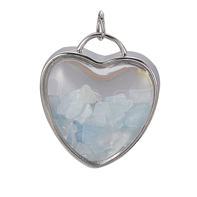 Natural Aquamarine Chips Pendants G-A176-B10-1