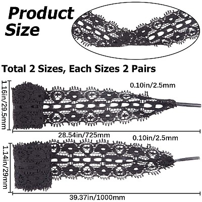 4 Pairs 2 Style Nylon Lace Shoe Laces FIND-GF0004-82B-1