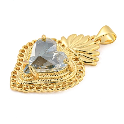 Rack Plating Brass Pendants ZIRC-L100-163G-03-1