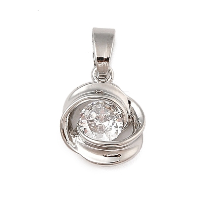 Brass Micro Pave Cubic Zirconia Pendants KK-U041-02P-01-1
