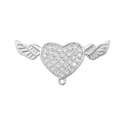 Brass Micro Pave Clear Cubic Zirconia Brooch Findings JEWB-YW0001-02P-1