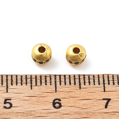 Brass Micro Pave Cubic Zirconia Beads KK-R216-08G-03-1