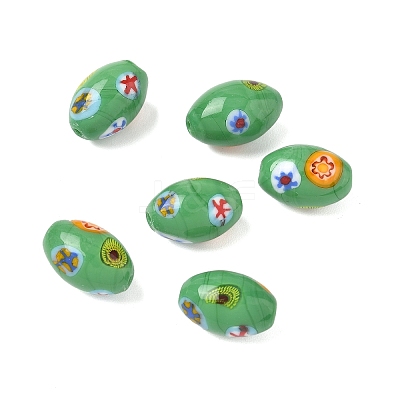 Handmade Millefiori Glass Beads LAMP-U004-02B-1