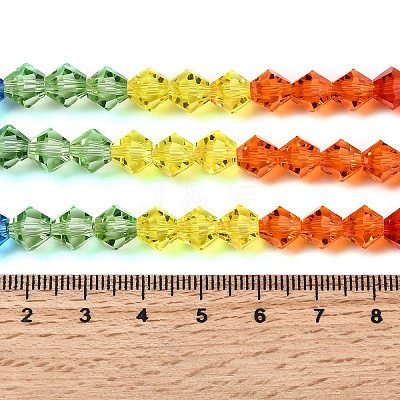 Transparent Gradient Color Glass Beads Strands GLAA-F131-01C-07-1